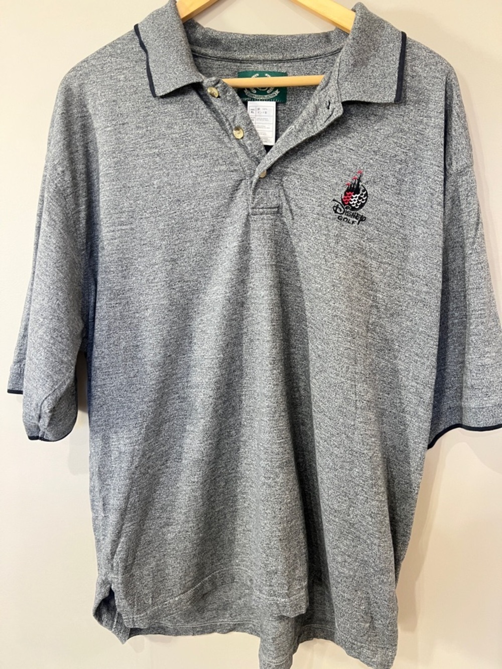 Disney Men's Gray Polo with Embroidered Golf Logo